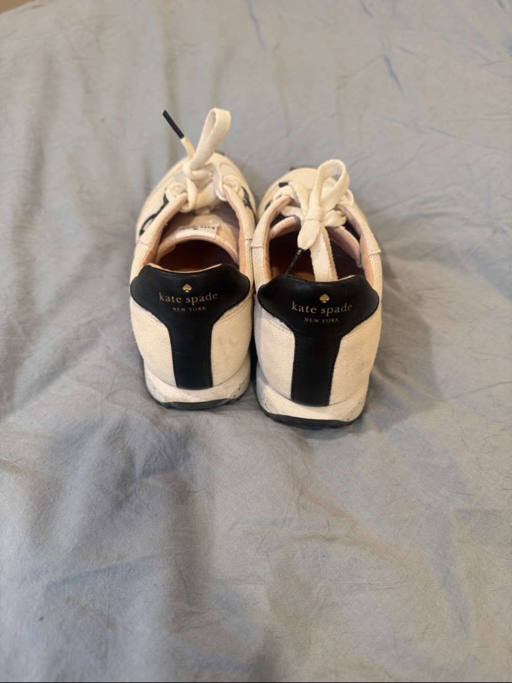 kate spade white Sneakers with Black Logo Trim - Picture 4 of 5